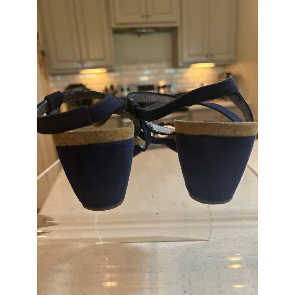 Anne Klein iFlex Blue Beaded Platform Sandals - Women's Size 10 - Picture 2 of 8